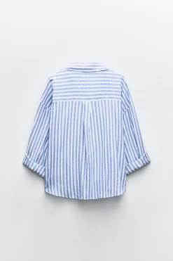 Fashion CAMISA NUDO RAYAS CON LINO Mujer Camisas / Blusas