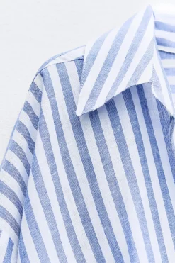 Fashion CAMISA NUDO RAYAS CON LINO Mujer Camisas / Blusas