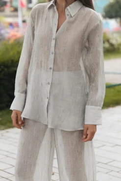 Best CAMISA ORGANZA EFECTO ARRUGADO Mujer Camisas / Blusas