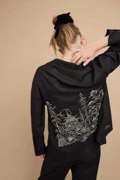 Hot CAMISA OVERSIZE BORDADO ESPALDA Mujer Camisas / Blusas