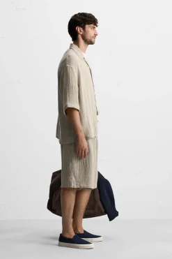 Sale CAMISA OVERSIZE FIT 100% LINO Hombre Camisas