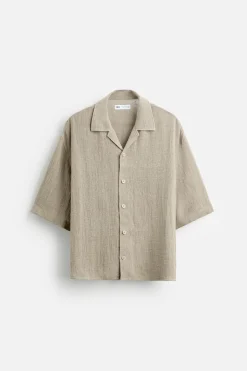 Sale CAMISA OVERSIZE FIT 100% LINO Hombre Camisas