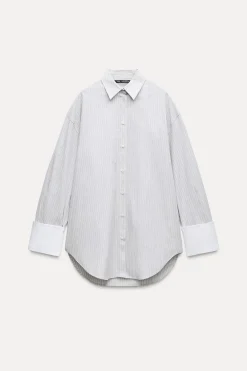 Best CAMISA OVERSIZE POPELÍN RAYAS PUÑO EXTRAÍBLE Mujer Camisas / Blusas