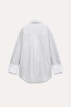 Best CAMISA OVERSIZE POPELÍN RAYAS PUÑO EXTRAÍBLE Mujer Camisas / Blusas