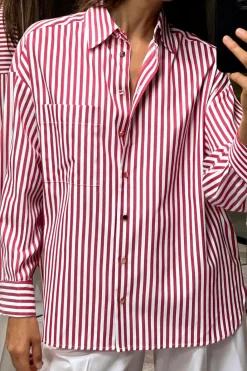 Online CAMISA OVERSIZE RAYAS Mujer Camisas / Blusas