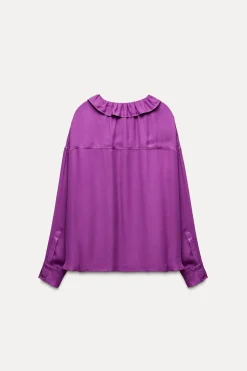 Discount CAMISA OVERSIZE VOLANTE ZW COLLECTION Mujer Camisas / Blusas