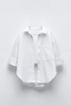 Niños ZARA 6 - 14 Años·Blusas / Camisas<CAMISA OXFORD Y TOP RIB