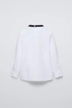 Niños ZARA 6 - 14 Años·Camisas / Sobrecamisas|6 - 14 Años·Trajes<CAMISA PAJARITA SATINADA EXTRAÍBLE