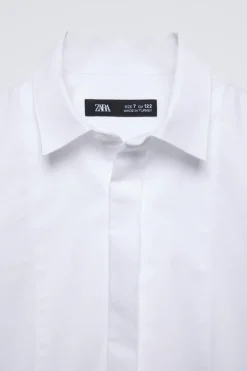 Niños ZARA 6 - 14 Años·Camisas / Sobrecamisas|6 - 14 Años·Trajes<CAMISA PAJARITA SATINADA EXTRAÍBLE