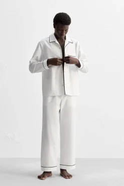 New CAMISA PIJAMA CONTRASTE Hombre Camisas|Accesorios