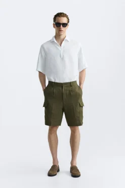 New CAMISA POLO 100% LINO Hombre Camisas