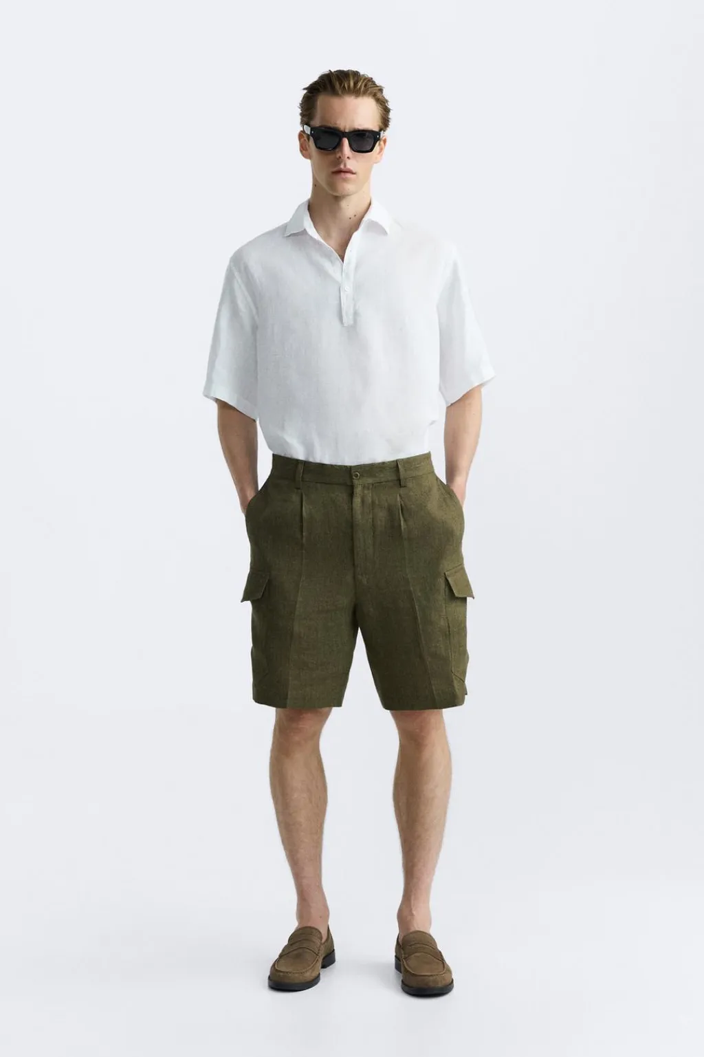 New CAMISA POLO 100% LINO Hombre Camisas