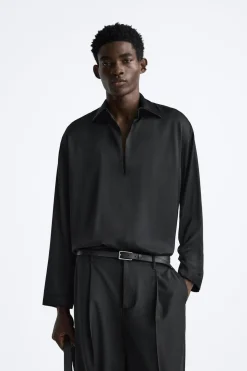 Fashion CAMISA POLO SATINADA Hombre Camisas