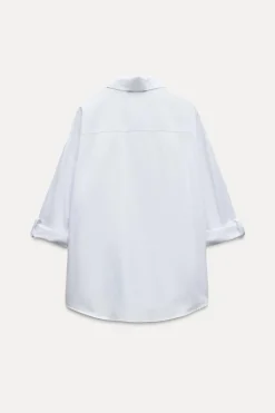 Sale CAMISA POPELÍN BANDA LATERAL Mujer Camisas / Blusas