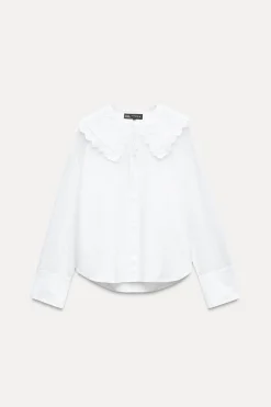 New CAMISA POPELÍN CUELLO BOBO Mujer Camisas / Blusas