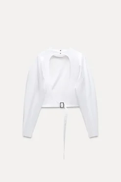 Best CAMISA POPELÍN CUT OUT ZW COLLECTION Mujer Camisas / Blusas