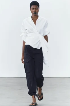 Outlet CAMISA POPELÍN LAZADA ZW COLLECTION Mujer Camisas / Blusas