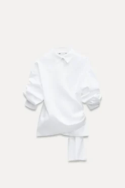 Outlet CAMISA POPELÍN LAZADA ZW COLLECTION Mujer Camisas / Blusas