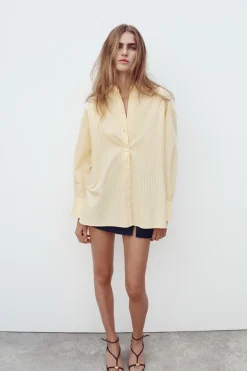 Hot CAMISA POPELÍN RAYAS Mujer Camisas / Blusas