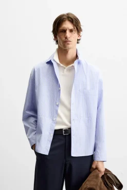 New CAMISA POPELÍN RAYAS Hombre Camisas