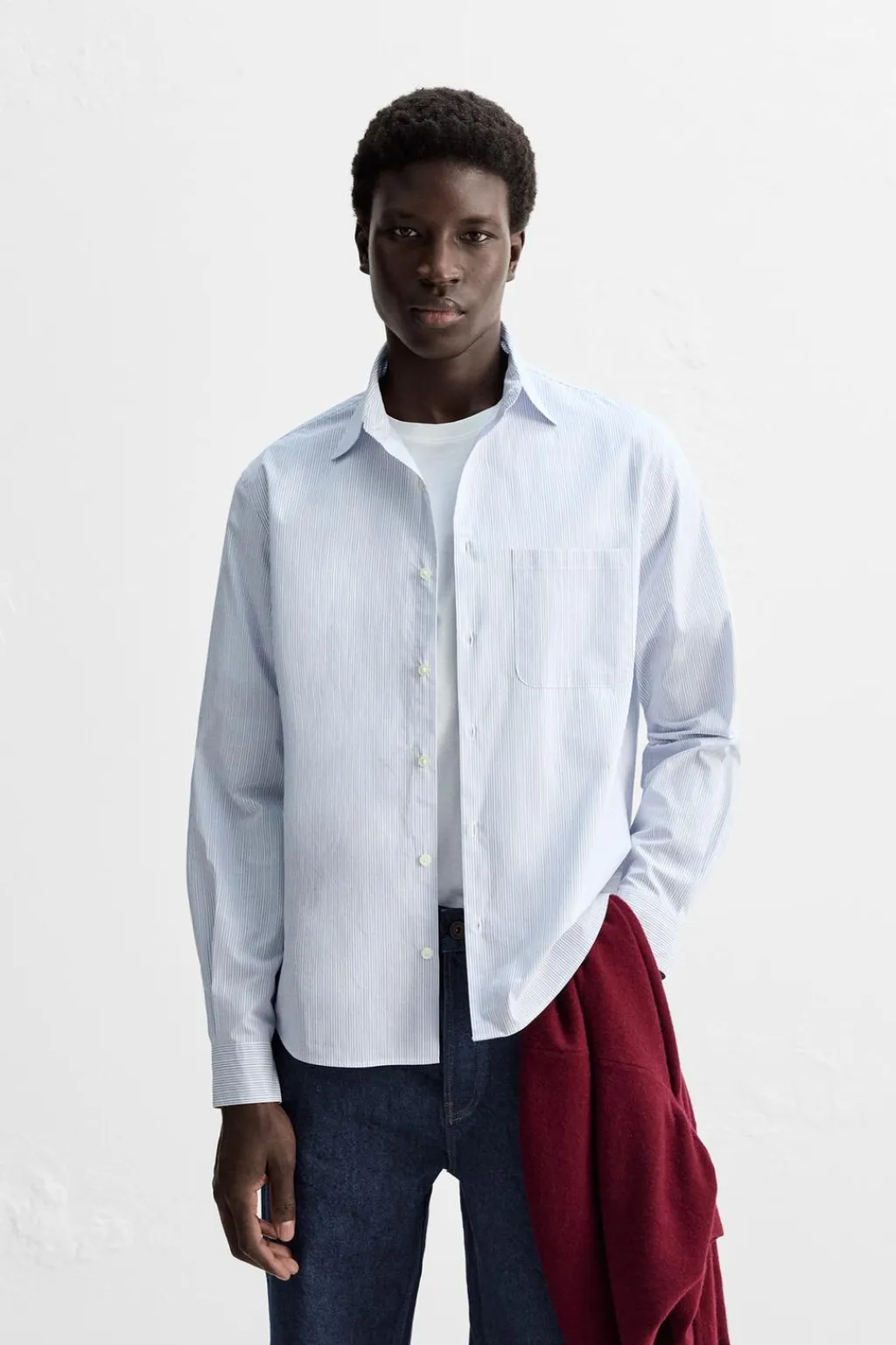 New CAMISA POPELÍN RAYAS Hombre Camisas