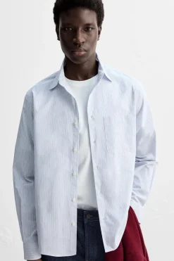 New CAMISA POPELÍN RAYAS Hombre Camisas