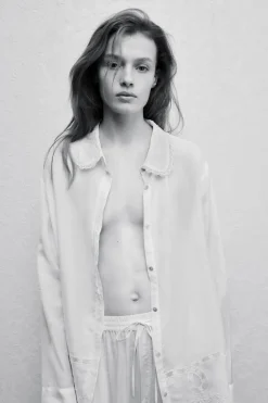 Clearance CAMISA PUNTILLA BORDADOS ABALORIOS Mujer Camisas / Blusas