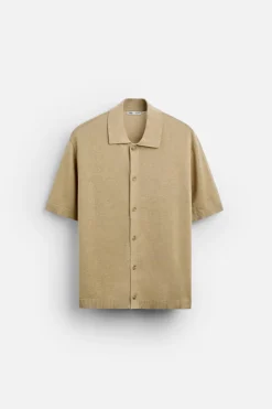 Sale CAMISA PUNTO ALGODÓN - LINO Hombre Jerséis / Chaquetas|Camisas