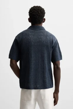 Hot CAMISA PUNTO CALADOS Hombre Camisas