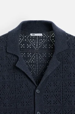 Hot CAMISA PUNTO CALADOS Hombre Camisas