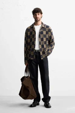 New CAMISA PUNTO CUADROS Hombre Camisas