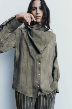 Outlet CAMISA RAYAS BANDANA Mujer Camisas / Blusas|Lenceria