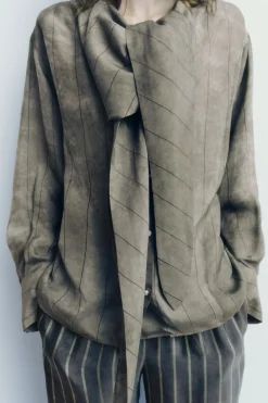 Outlet CAMISA RAYAS BANDANA Mujer Camisas / Blusas|Lenceria