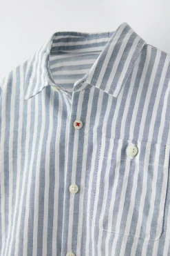 Niños ZARA 1½ - 6 Años·Camisas / Sobrecamisas<CAMISA RAYAS BOLSILLO