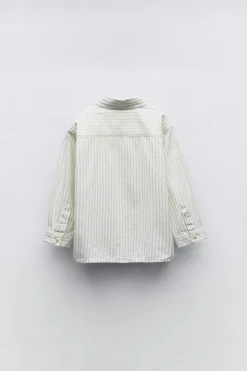 Niños ZARA 1½ - 6 Años·Camisas / Sobrecamisas<CAMISA RAYAS BOLSILLO