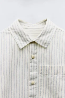 Niños ZARA 1½ - 6 Años·Camisas / Sobrecamisas<CAMISA RAYAS BOLSILLO