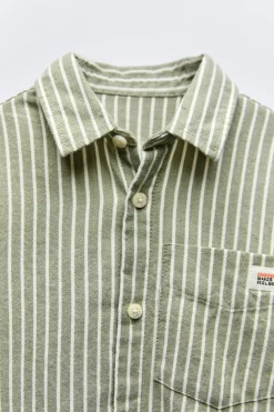 Niños ZARA 1½ - 6 Años·Camisas / Sobrecamisas<CAMISA RAYAS BOLSILLO