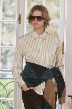 Discount CAMISA RAYAS BOLSILLO ZW COLLECTION Mujer Camisas / Blusas