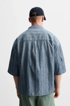 New CAMISA RAYAS BOLSILLOS Hombre Camisas