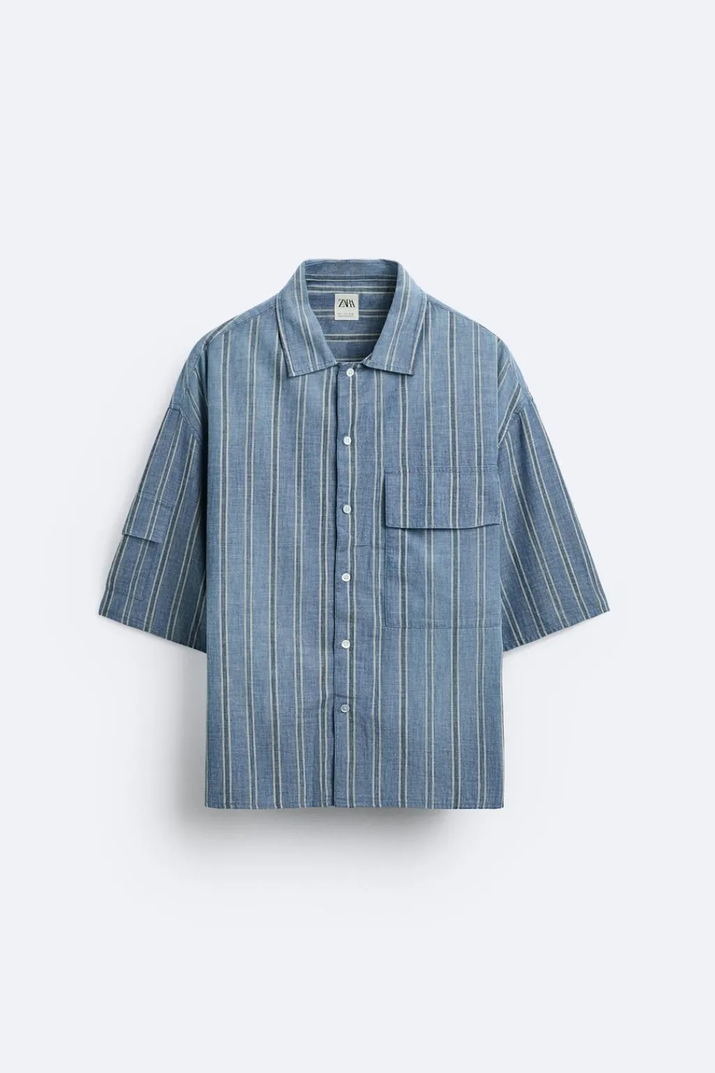 New CAMISA RAYAS BOLSILLOS Hombre Camisas