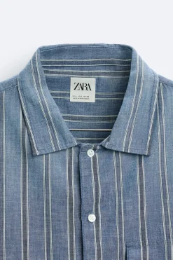 New CAMISA RAYAS BOLSILLOS Hombre Camisas