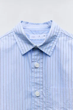 Niños ZARA 6 - 14 Años·Camisas / Sobrecamisas<CAMISA RAYAS BOLSILLOS