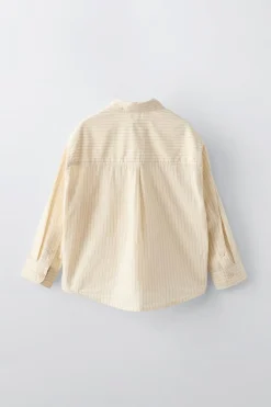 Niños ZARA 6 - 14 Años·Camisas / Sobrecamisas<CAMISA RAYAS BORDADO