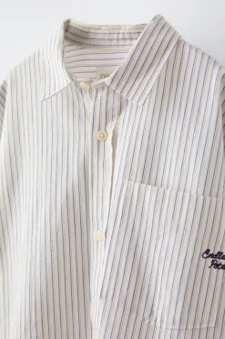 Niños ZARA 6 - 14 Años·Camisas / Sobrecamisas<CAMISA RAYAS BORDADO