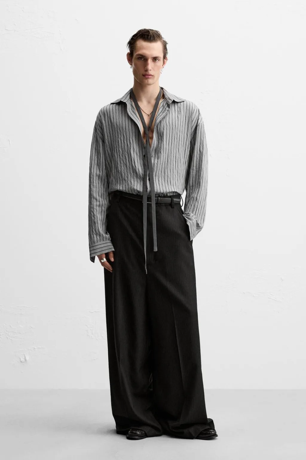 New CAMISA RAYAS CON VISCOSA Hombre Camisas