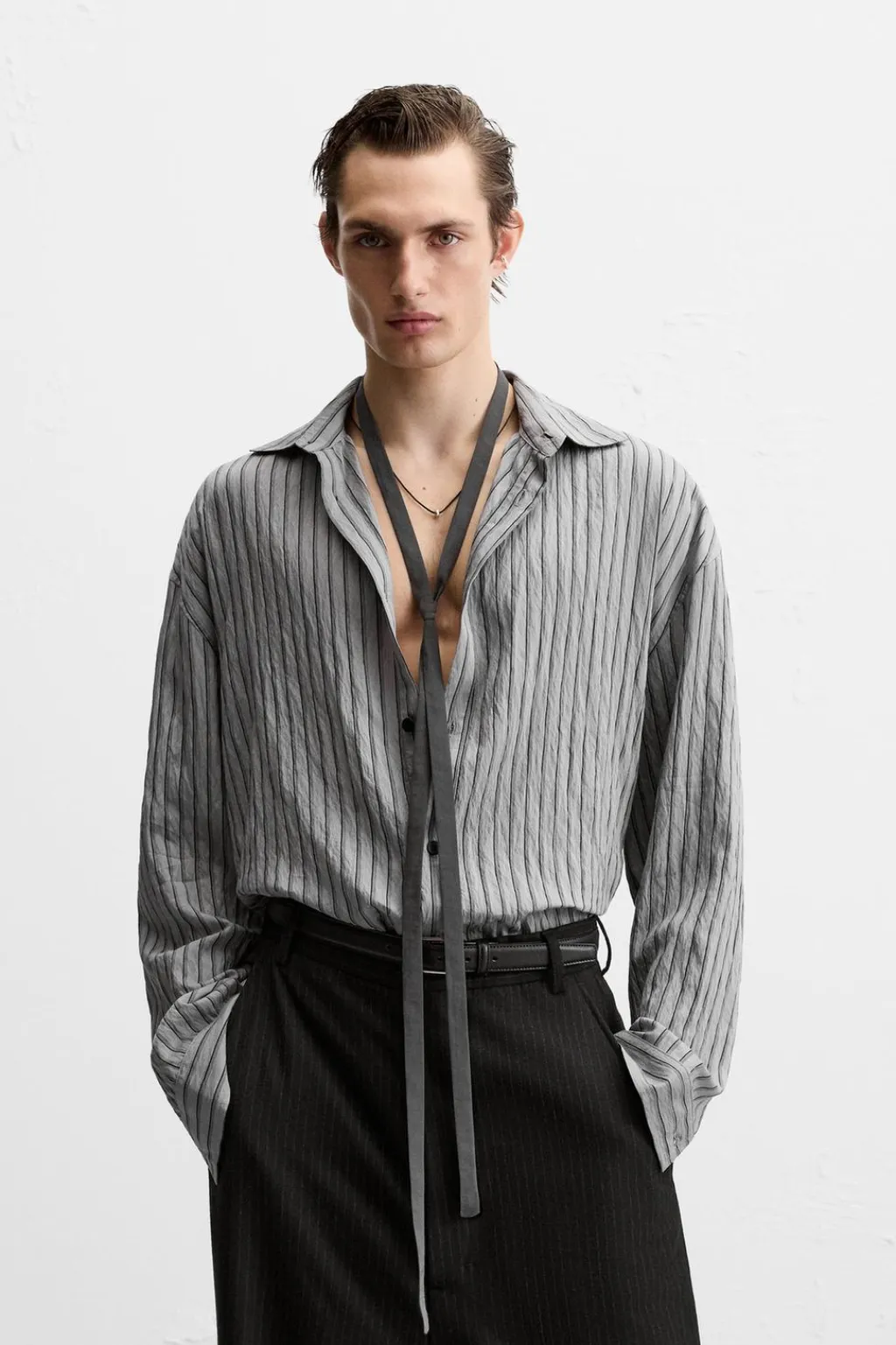 New CAMISA RAYAS CON VISCOSA Hombre Camisas