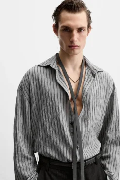 New CAMISA RAYAS CON VISCOSA Hombre Camisas