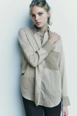 Sale CAMISA RAYAS CONTRASTE ZW COLLECTION Mujer Camisas / Blusas