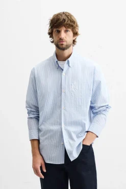 Fashion CAMISA RAYAS EFECTO ARRUGADO Hombre Camisas