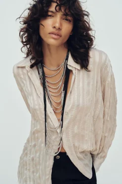 Outlet CAMISA RAYAS EFECTO ARRUGADO Mujer Camisas / Blusas